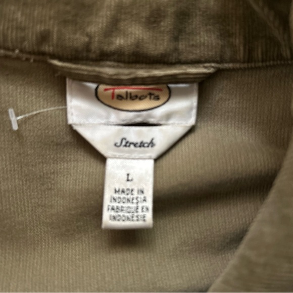 Talbots Green Cordoroy Jacket with Collared Neckline. Size L. NWOTGS. - Picture 6 of 6